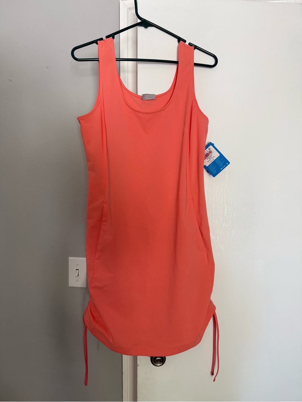 Columbia Coral Sleeveless Mini Dress with Side Drawstrings